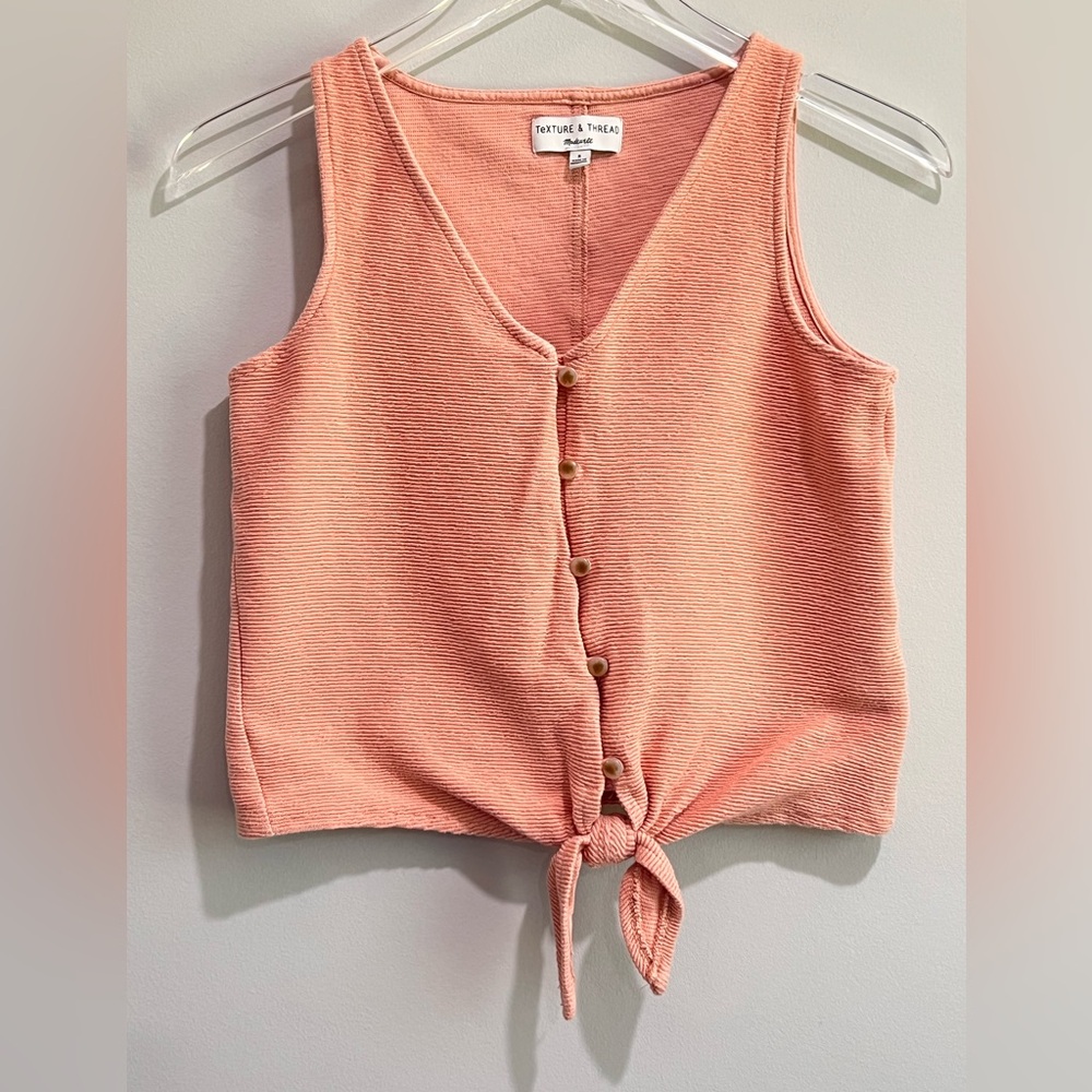 Madewell Texture & Thread Button Up Tie Tank Top Size Small✨